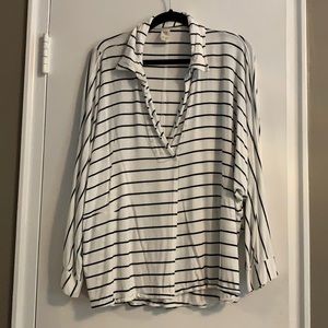 Free People striped collared shirt size M